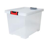 Boite de rangement avec couvercle Clipstock - 45L - naturel EDA PLASTIQUES