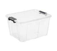 Boîte de rangement avec couvercle Home Box 30 litres - Transparent