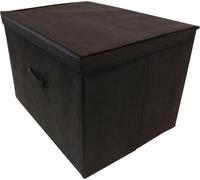 Boîte de rangement avec couvercle – Noire, revêtue de tissu – Boîte solide, grande et pliable (60 x 45 x 40 cm) – 100 litres Super-Jumbo XXL