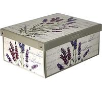 Boite de Rangement avec Couvercle, Organizer en Carton, Rangement Vetement, Meuble de Rangement Chambre, Bureau, Organisateur Tiroir, Cadeau, 25x35x17,5 cm Small Lavande, Petite