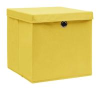 Boîte de rangement avec couvercles vidaXL (x10) Jaune 28x28x28 cm