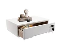 Boîte de rangement avec serrure, organiseur de bureau en bois avec tiroir et clés, organisateur de bureau pour articles de papeterie, bijoux et objets personnels, 40 x 28 x 12 cm