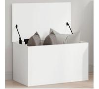 vidaXL Boîte de rangement en bois d'ingénierie Blanc 60 x 35 x 35 cm