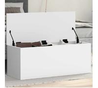 vidaXL Boîte de Rangement Blanc 90x35x35 cm Bois d'ingénierie, boîte à couvertures, Coffre de Rangement, boîte de Rangement pour vêtements
