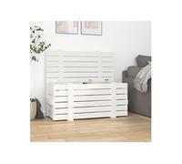 vidaXL Boîte de rangement Blanc 91x40,5x42 cm Bois massif de pin824999 Blanc G