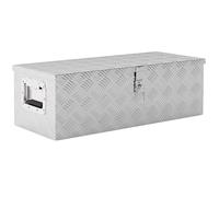 HOMCOM Boite de rangement - boîte à outils en aluminium - caisse à outil alu. poignées rétractables verrouillage im. 76L x 33l x 25H cm