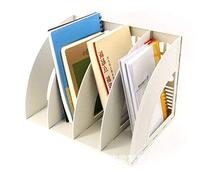 Boite de Rangement Bureau Module de Classement 4*Compartiments DIY Etagère Organisateur Casier de Stockage Polypropylène Porte-fichier Trieur pour Papier A4 Document Dossier Magazine Cahier CD Livre