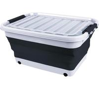 Boîte de rangement Camp4 65l pliable avec couvercle et roulettes