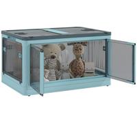 Boîte de rangement, capacité 69 L, dimensions 60 x 42 x 34 cm, dimensions pliée 60 x 42 x 8 cm, charge maximale 50 kg, couleur bleue