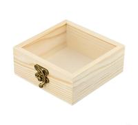 Boîte de Rangement Carrée en Bois avec Charnière - Conteneur Artisanal pour Bijoux et Souvenirs - Bois de Paulownia Naturel à Personnaliser - pour idéal Mariage 8,5x8,5x5cm(12 * 12 * 5cm)