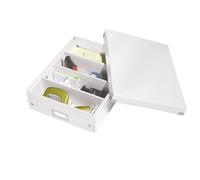 Boîte de rangement carton Leitz Click&Store Wow avec séparateurs H 10,5 x L 27,8 x P 36,8 cm blanche