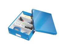 Boîte de rangement carton Leitz Click&Store Wow avec séparateurs H 10,5 x L 27,8 x P 36,8 cm bleue