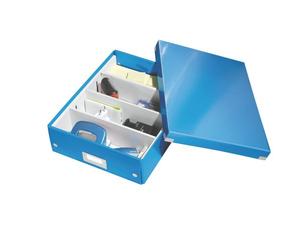 Boîte de rangement carton Leitz Click&Store Wow avec séparateurs H 10,5 x L 27,8 x P 36,8 cm bleue