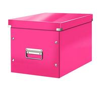 Boîte de rangement carton Leitz Click & Store Wow Cube Format L rose