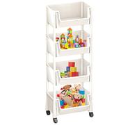 Boîte de rangement - Chariot de rangement sur roulettes | Chariot à livres | Forte capacité de charge de charge Toys Organisation de papeterie pour salle de hambre | Matériau PP Capacid