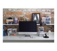 Petite Boîte transparente en plastique 1,5 litres - Clips Noirs