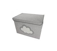 Boite de rangement, coffre à jouets pour enfant avec couvercle - 50 x 35.5 x 35 cm - Gris Nuage - Monsieur Bébé