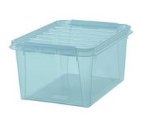 Boîte de rangement grise rose ou Bleue avec couvercle 31 litres - Bleu