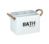 Boîte de rangement compartimentée salle de bain Gara - L. 19 x H. 12 cm - Blanc