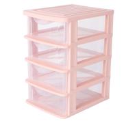 Boîte de Rangement Cosmétique Transparente à Tiroir, PP Rose, Bureau | Organiseur Simple et Mode, Résistant à L’usure, Usage Domestique, Garde Vos Essentiels Bien Rangés