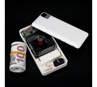 Boîte de rangement créative à grande capacité en forme de batterie externe, pouvant contenir des clés, de l'argent, des cartes, des cartes d'identité Blanc,noirABS