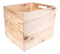 Creative Deco Lot de 4 Caisse en Bois Naturel Compatible Étagères KALLAX | EXPIDIT | 33 x 37 x 33 cm | Cube de Rangement Bois | Boite Rangement Vintage | Kallax Rangement | Caisse Rangement Bois