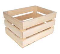 Boîte de rangement - CREATIVE DECO - 40 x 30 x 23 cm - Bois naturel - Vintage - Cagette en bois