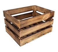 Boîte de rangement - CREATIVE DECO - Caisse en Bois Flammé - 40 x 30 x 23 cm - Vintage - Durable