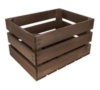 Creative Deco Caisse en Bois Wengé | 40 x 30 x 23 cm | Rangement Vintage | Cagette Déco en Bois