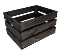 Creative Deco Caisse en Bois Noir | 40 x 30 x 23 cm | Caisse Rangement Bois | Caisse en Bois Vintage | Cagette Bois Deco | Cagette en Bois | Caisse en Bois Rangement | Boite Decoration