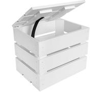Boite de rangement - CREATIVE DECO - Vintage - Bois de pin - 27,5 x 20 x 21,5 cm - Blanc