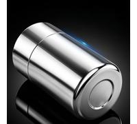 Boîte de Rangement Cuisine Acier Inoxydable 304 - Bocaux Hermétiques pour Café Thé Céréales - Contenant Alimentaire Étanche Double Couvercle - Design Empilable Gain de Place - 350ml Argent(350ml)