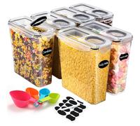 YASHE Boîte de Rangement Cuisine Lot de 6, 3.7L Sans BPA Boîtes Conservation Alimentaire en Plastiqueavec Couvercle, Boîte Hermetiques Alimentaires avec Étiquettes pour Céréales et Aliments