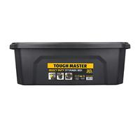 Boîte de rangement de 30 litres en plastique durable renforcé, design sécurisé et empilable, étanche, anti-poussière, loquets de coffre polyvalents, pour outils, jouets, matériel, TOUGH MASTER