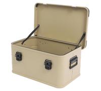 Boîte de rangement de 50 litres - Boîte en aluminium avec couvercle - Étanche grâce à un joint en caoutchouc - Empilable - Idéale pour le camping, les activités de plein air et les pique-niques - Coul