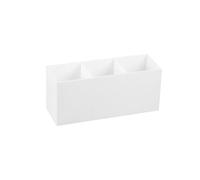 Boîte de Rangement de Bureau 3 Compartiments en Plastique Blanc | Organisation Multi-usage, pour Petits Espaces à Maison, Format Compact et Structure à Trois Cases