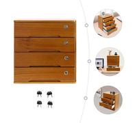 Boîte de rangement de bureau en bois, organiseur de bureau, boîte de rangement de bureau avec tiroirs verrouillables