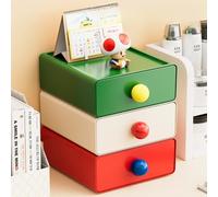Boîte de rangement de bureau style tiroir, organiseur de papeterie et d'articles divers pour bureau, armoire de rangement colorée de grande valeur white