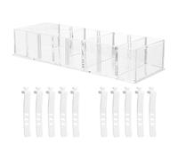 Boîte de Rangement de Câbles Compartimentée en PS, Transparente | Grosse Capacité, Séparation Nette et Ordonnée, pour Bureau, Chargeur et Câble Usb, Boîte à Accessoires