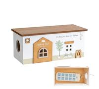 Boîte de rangement de câbles - Panier en bois en forme de cabine - Organisateur de rangement pour cordon | Voyage en plein air Bureau Artisanat Électronique Garage Téléphone TV