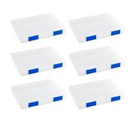 Boîte de rangement de documents en PP transparent, 6 pièces, avec double fermoir, conteneur de stockage de fichiers pour bureaux, organisation scolaire, planificateur de bureau