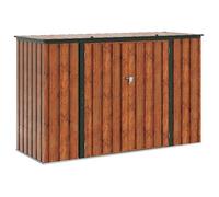 vidaXL Boîte de rangement de jardin 214×82×132 cm Marron – Acier anti-rouille, verrouillage sécurisé