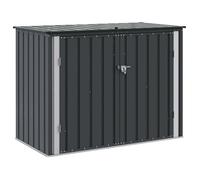 vidaXL Coffre de jardin noir 151,5 x 82 x 110,5 cm Acier