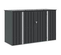 vidaXL Coffre de jardin noir 214 x 82 x 132 cm en acier