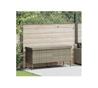 vidaXL Boîte de Rangement de Jardin et Roues Gris Clair résine tressée, boîte de Rangement d'extérieur, Rangement de Coussins de Jardin, boîte de Rangement de Coussins