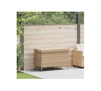 vidaXL Coffre de jardin à roulettes beige 110x55x73 cm Poly rotin