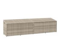 vidaXL Coffre de jardin 220 x 50 x 58 cm – poly rotin – gris clair