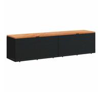 vidaXL Boîte de rangement de jardin noir résine tressée bois d'acacia 365958