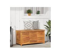 vidaXL Coffre de jardin à persiennes Bois massif acacia 113 x 50 x 56 cm