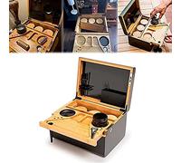 Boîte de rangement de luxe en bambou avec serrure et séparateurs amovibles, boîte cadeau en bois avec plateau mobile pour organiser des bijoux, des souvenirs et bien plus encore